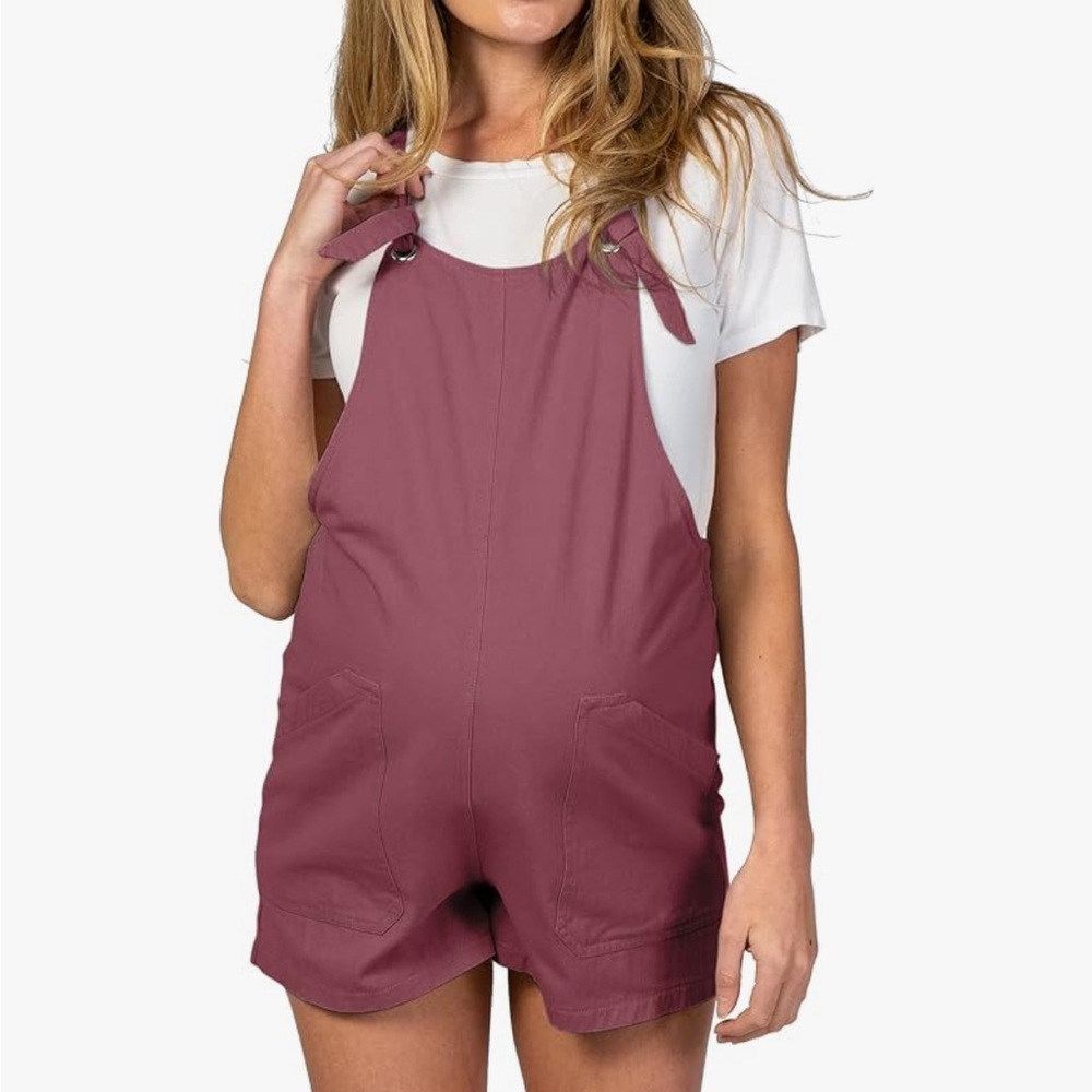 Maternity Shortalls in Mauve